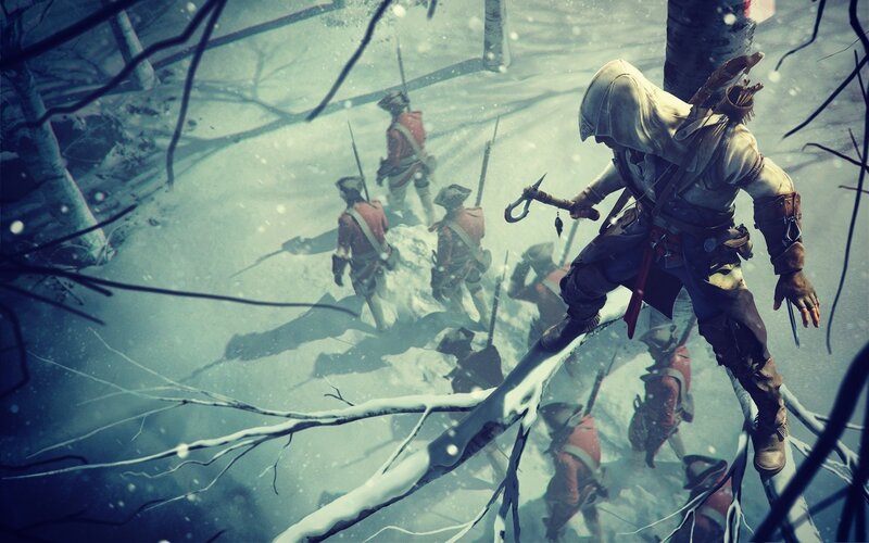Assassin's Creed in snowy forest