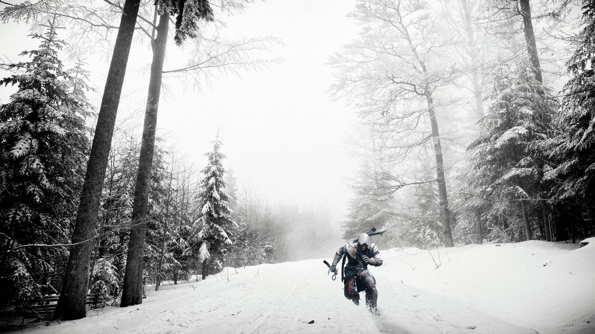 Assassin's Creed in snowy forest
