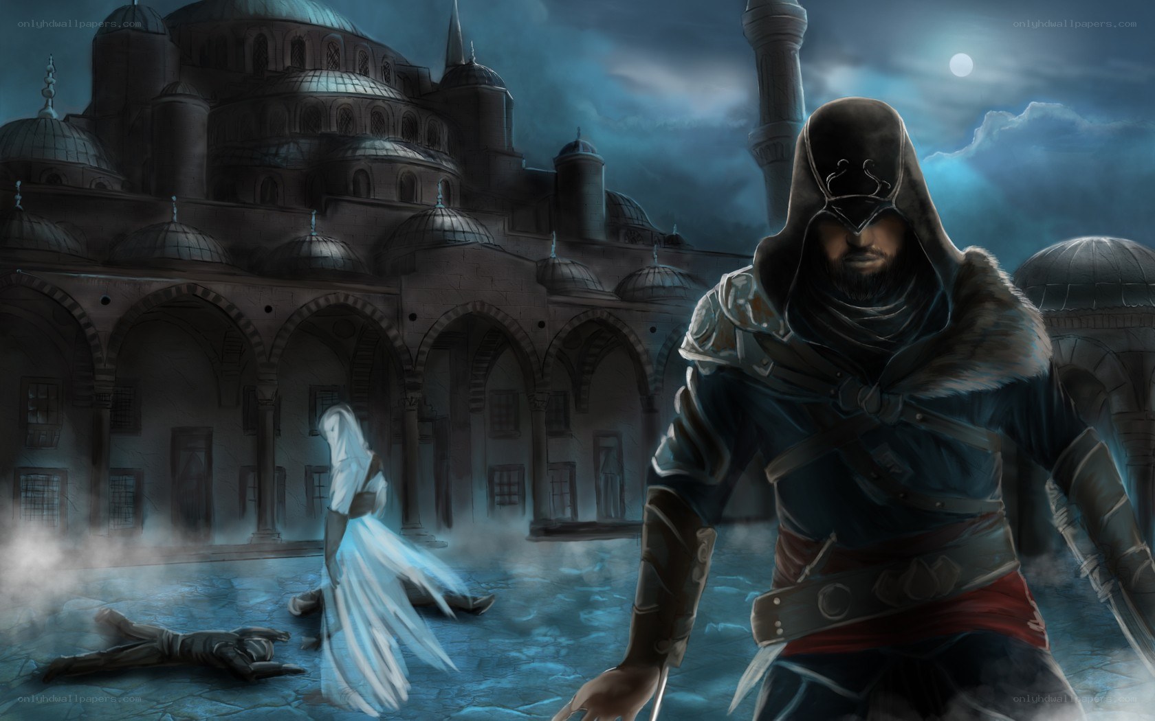 Assassin's Creed in the moonlight