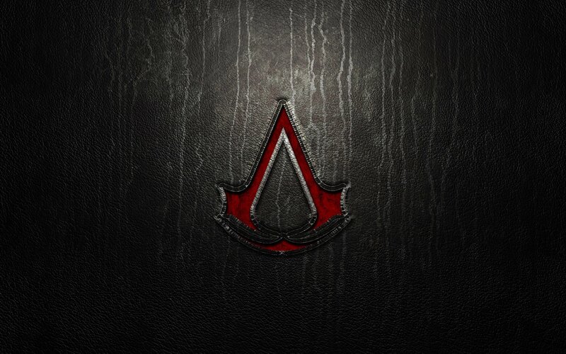 Assassin's Creed Logo — Black, Dark, Digital Art, Leather