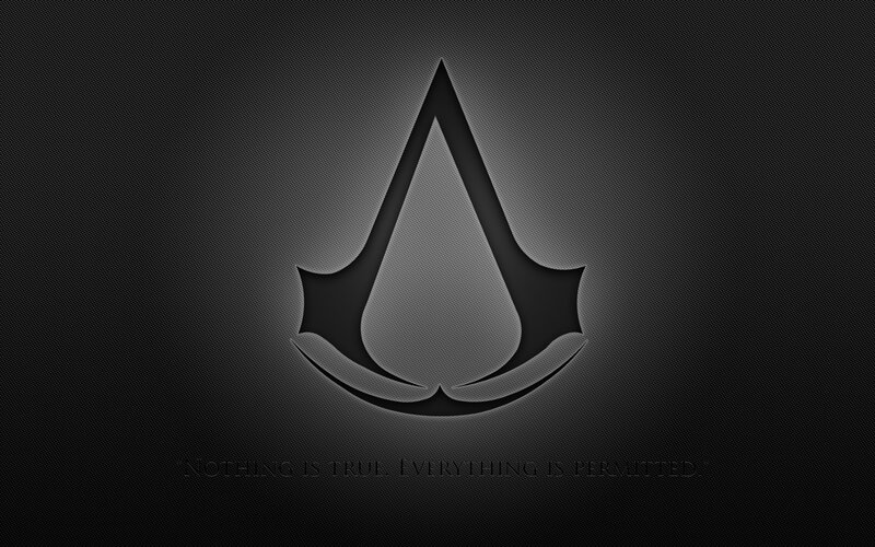 Assassin's Creed Logo — Black, Dark, Digital Art, Text