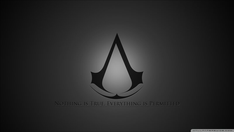 Assassin's Creed Logo — Black, Dramatic, Minimalist, Slogan