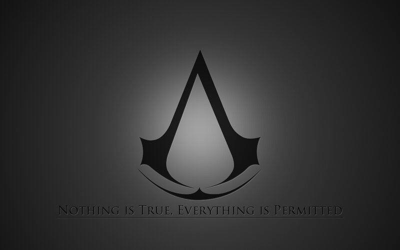 Assassin's Creed Logo — Black, Dramatic, Minimalist, Text