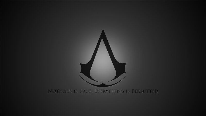Assassin's Creed Logo — Black, Dramatic, Minimalist