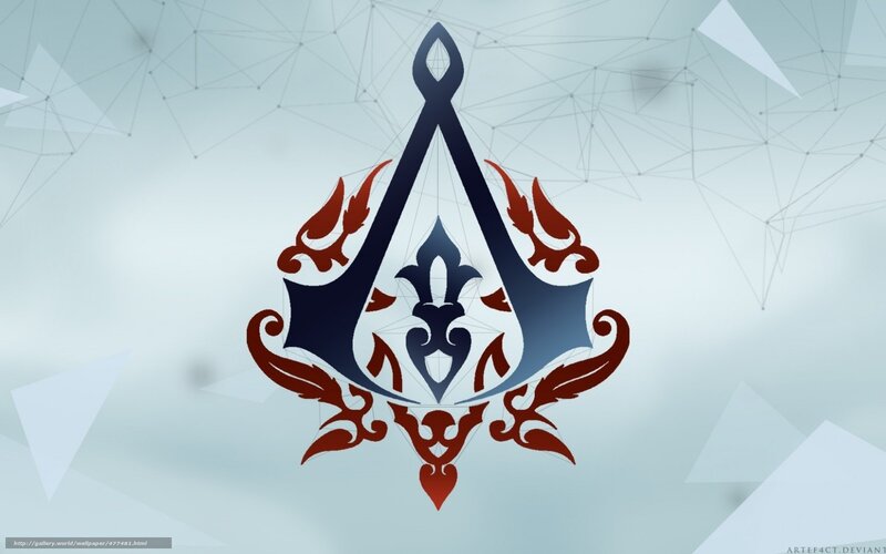 Assassin's Creed Logo — Blue, Dramatic, Digital Art