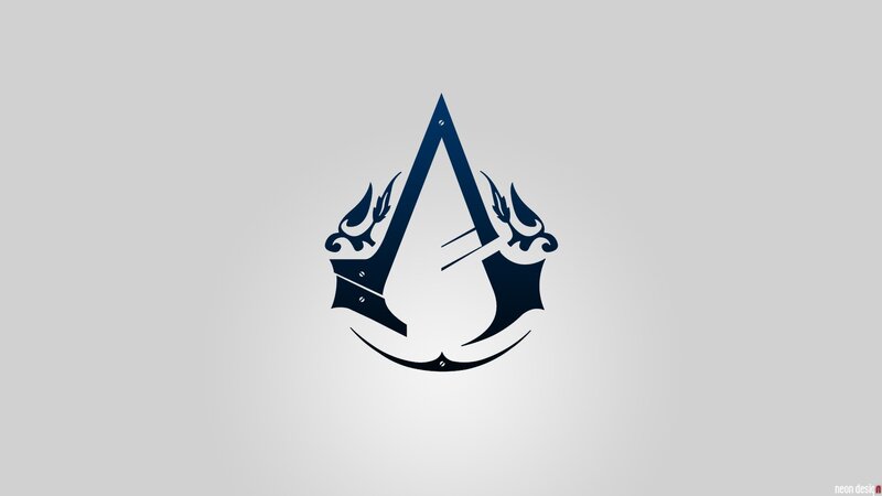 Assassin's Creed Logo — Blue, Minimalist, Vector Art