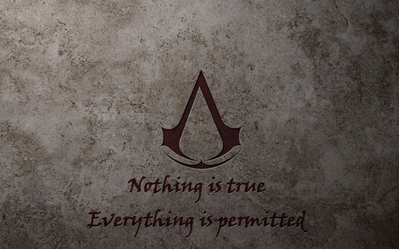 Assassin's Creed Logo — Gray, Dramatic, Digital Art, Text