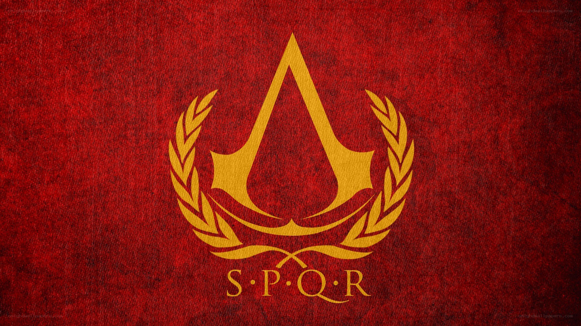 Assassin's Creed logo on red background
