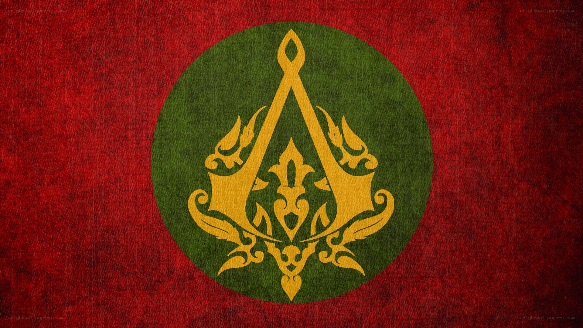 Assassin's Creed logo on red background