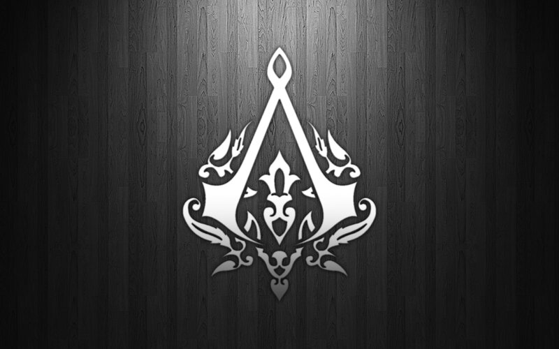Assassin's Creed logo on wood