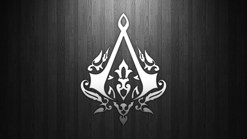 Assassin's Creed logo on wood