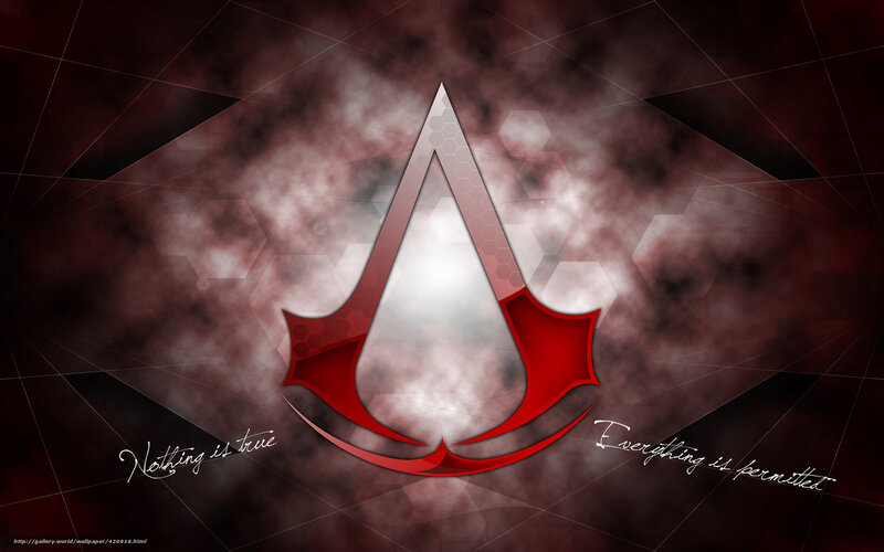 Assassin's Creed Logo — Red, Dramatic, Digital Art, Text