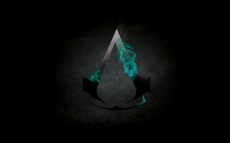 Assassin's Creed logo with green smoke