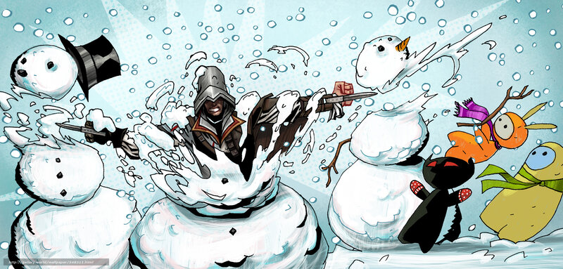 Assassin's Creed snowball fight