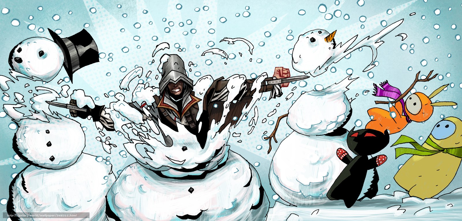 Assassin's Creed snowball fight