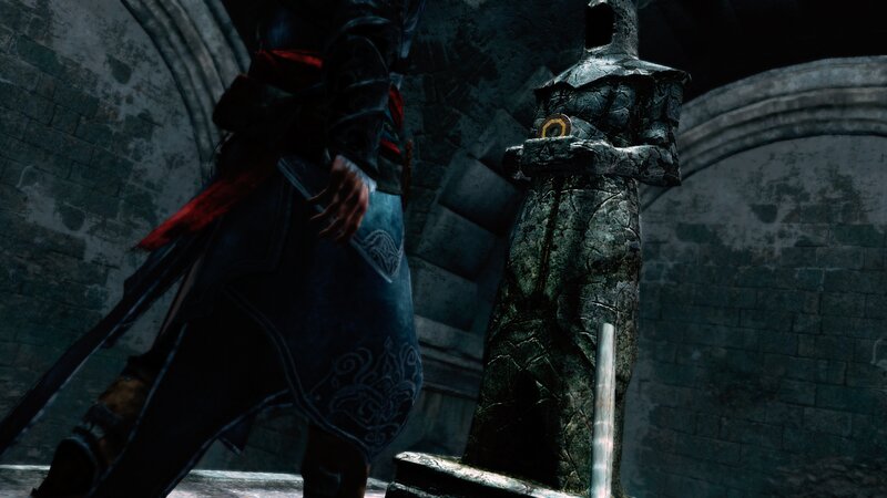 Assassin Standing Beside Statue