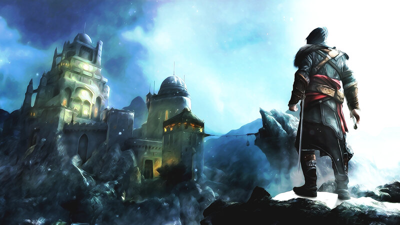 Assassin Standing on Cliff