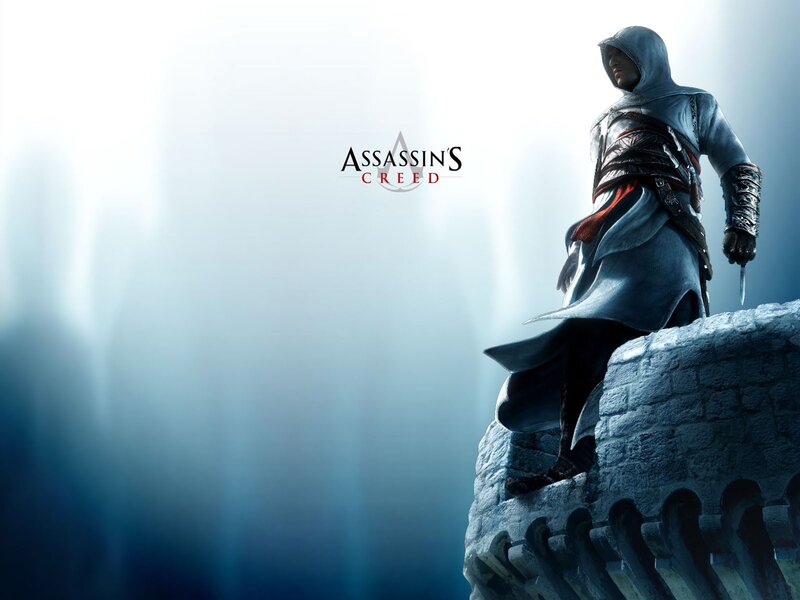 Assassin Standing on Wall — Blue