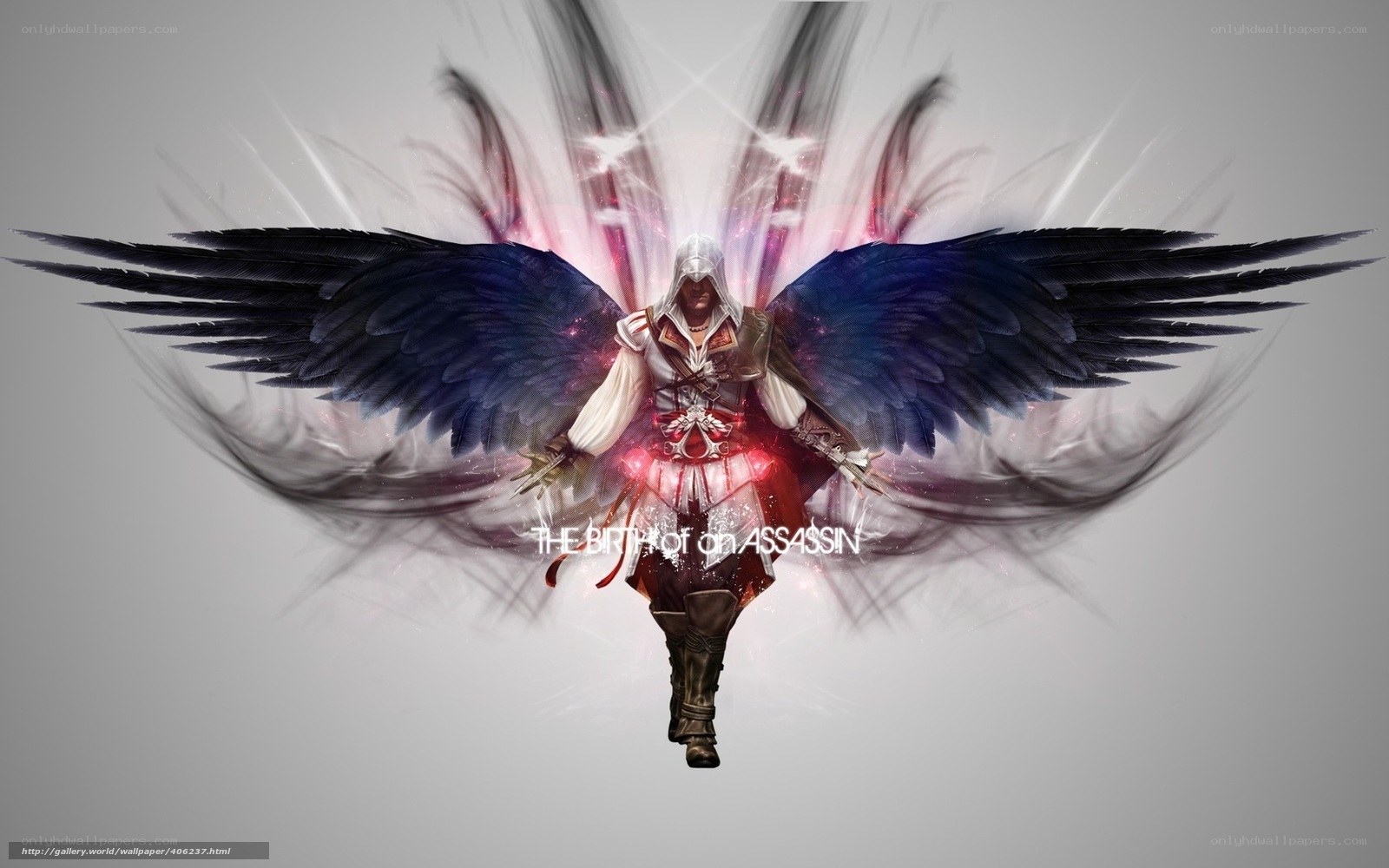 Assassin with angelic wings