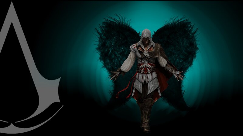 Assassin with Black Wings — Dramatic, Night, Digital Art