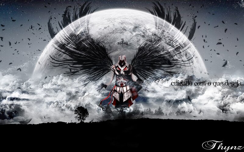 Assassin with Black Wings — Dramatic, Night