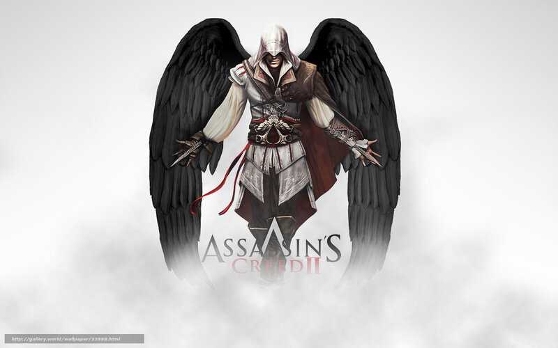 Assassin with Black Wings — White, Dramatic, Digital Art