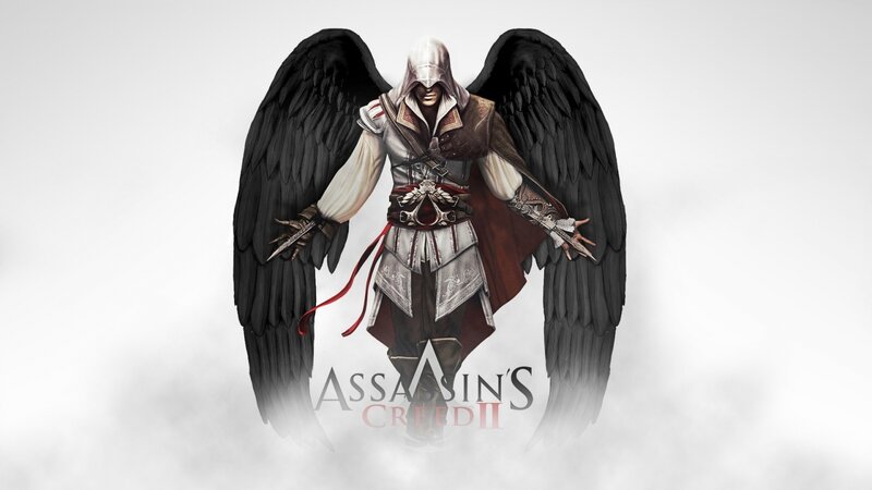 Assassin with Black Wings — White, Dramatic