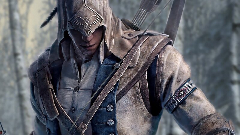 Assassin with Bow and Arrows — Brown, Serious, Winter