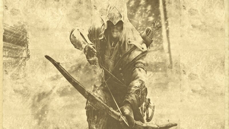 Assassin with Bow — Sepia, Dramatic, Digital Art