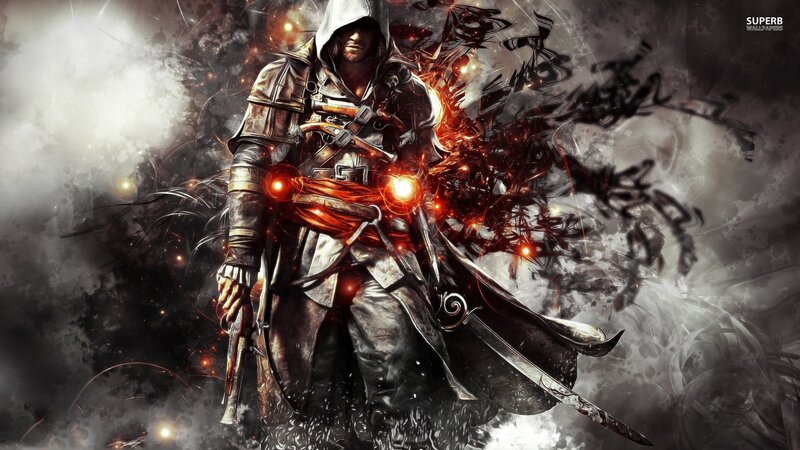 Assassin with Glowing Weapons — Black