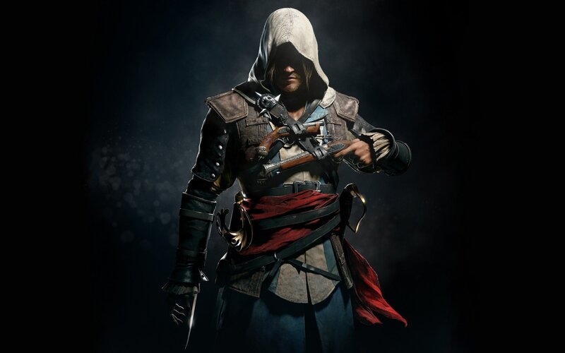 Assassin with Gun and Sword — Black