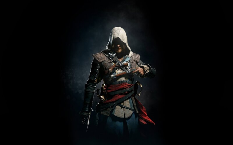 Assassin with Gun — Black, Dramatic, Night