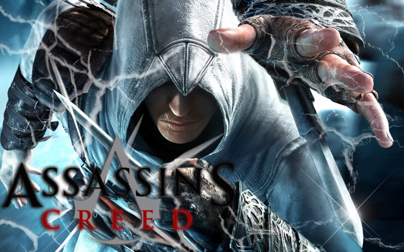 Assassin with Hidden Blade — Blue, Dramatic, Digital Art