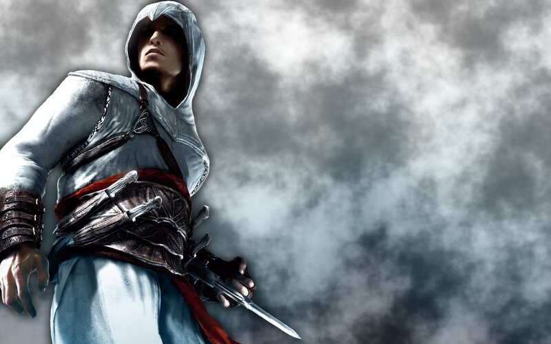 Assassin with Hidden Blade — Gray, Dramatic