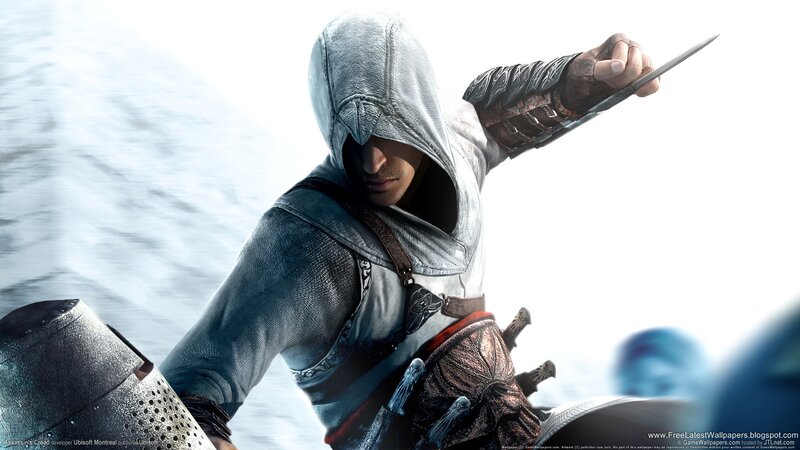 Assassin with Hidden Blade — White, Dramatic