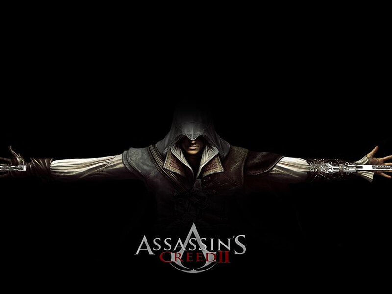 Assassin with Hidden Blades — Black, Dramatic, Digital Art