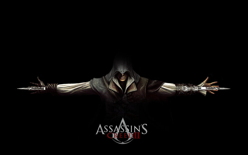 Assassin with Hidden Blades — Black, Dramatic