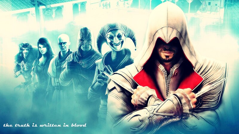 Assassin with Hidden Blades — White, Dramatic, Digital Art, Characters, Masks