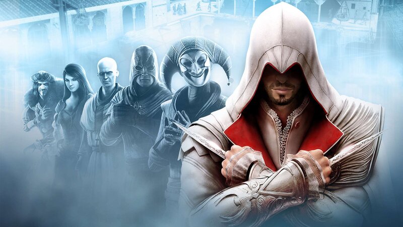 Assassin with Hidden Blades — White, Dramatic, Digital Art, Hidden Blades, Hooded Cloak, Mask