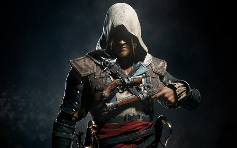 Assassin with Pistols — Black, Dramatic