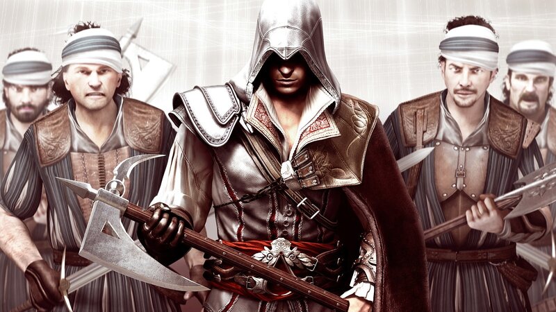 Assassin with Soldiers — Brown, Dramatic