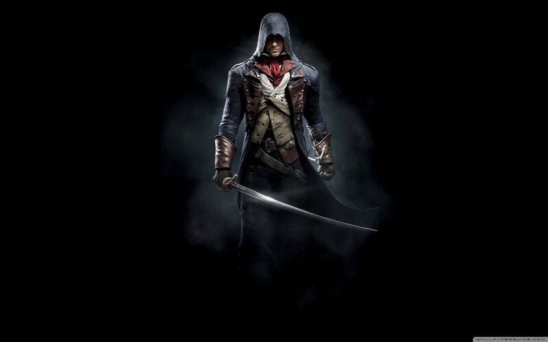 Assassin with Sword — Black, Dramatic