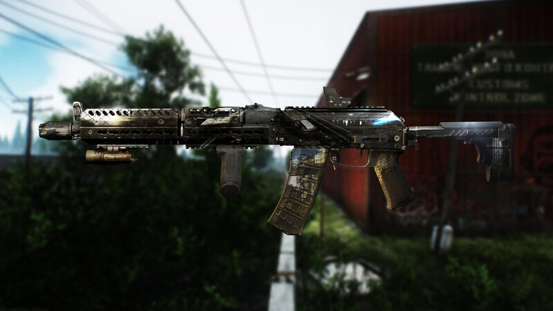 Assault Rifle in Outdoor Scene
