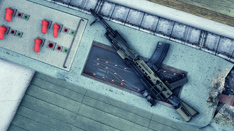 Assault rifle on control panel