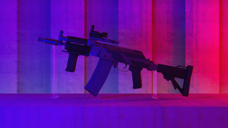 Assault Rifle on Display — Purple