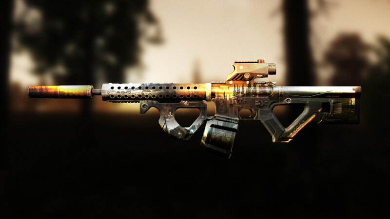 Assault Rifle with Forest Skin