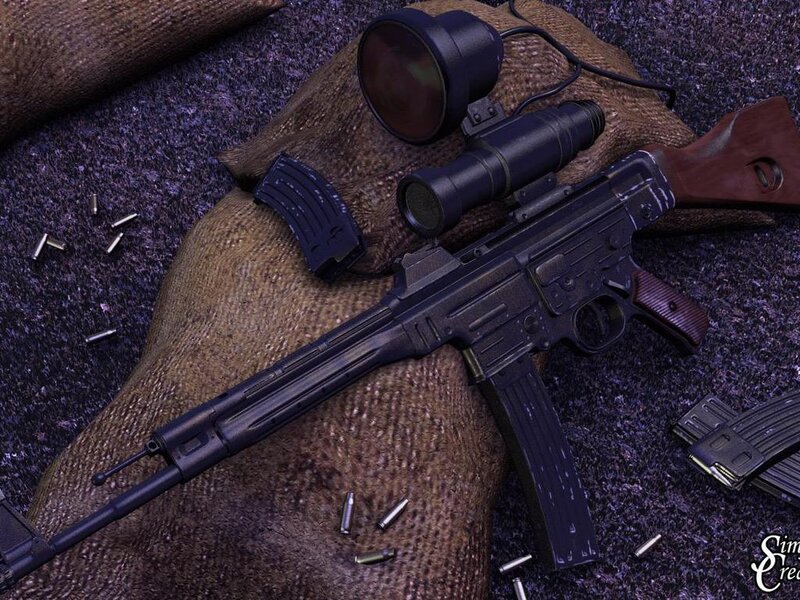 Assault Rifle with Scope — Black