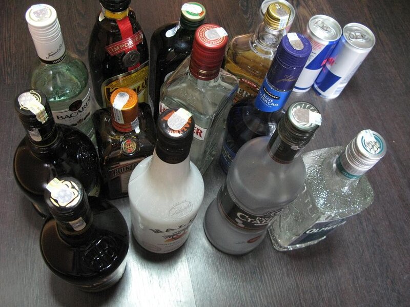 assorted alcoholic beverages