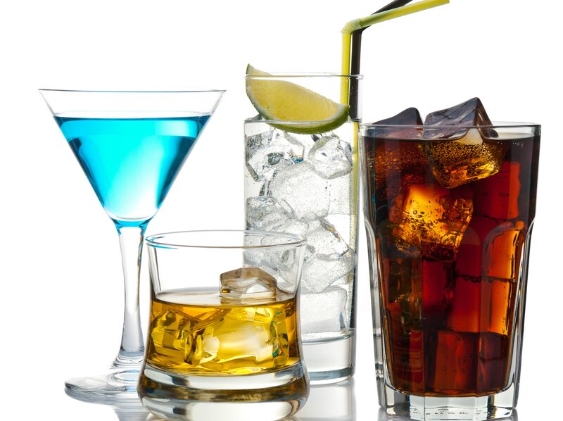 Assorted Alcoholic Drinks — Blue
