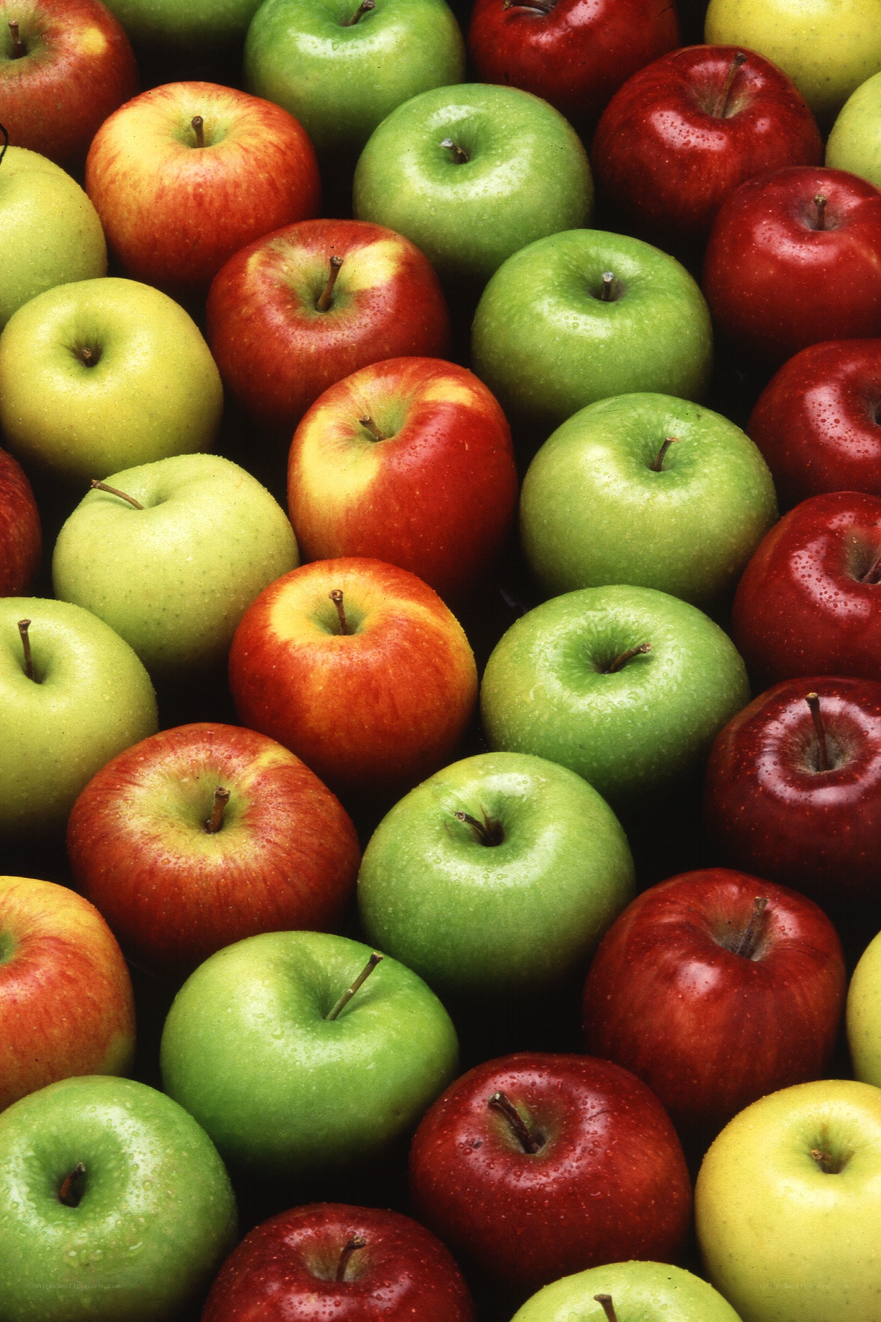 assorted apples in a pile